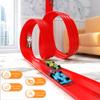2026 New DIY Flexible Racing Track, Build Anywhere Portable Race Track with Suction Cups - Flexible Roll-Up Design Fits 1/64 Scale Cars, Portable (Blue) view 2