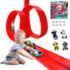 2026 New DIY Flexible Racing Track, Build Anywhere Portable Race Track with Suction Cups - Flexible Roll-Up Design Fits 1/64 Scale Cars, Portable (Red) view 1