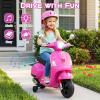 Licensed Vespa 12V Kids Motorcycle by INFANS with Training Wheels, Music, Story, Horn, Lights for 3-6 Years (Pink) view 4