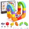 Electric Train Set for Kids,3D Infinity Flexible Track, DIY Track Building Kits with Train and Traffic Signs Traffic, STEM Gravity-Defying Learning Toy for Boys Girls 4 5 6 7 8 Birthday (Simplified) view 1