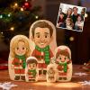 Soview Personalized Face Nesting Dolls with Photo Customize Family Russian Nesting Doll Set Xmas Costume Matryoshka Dolls Custom for Grandma/Grandpa/Mom/Dad view 2