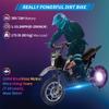 36V Electric Dirt Bike for Kids 8-14, 15.5MPH Off-Road Motorcycle 350W Brushless and 500W Brushed, High-Speed for Teens with LED Headlight, Leather Seat, Front+Back Brake for Max Load 175lbs, Black view 3