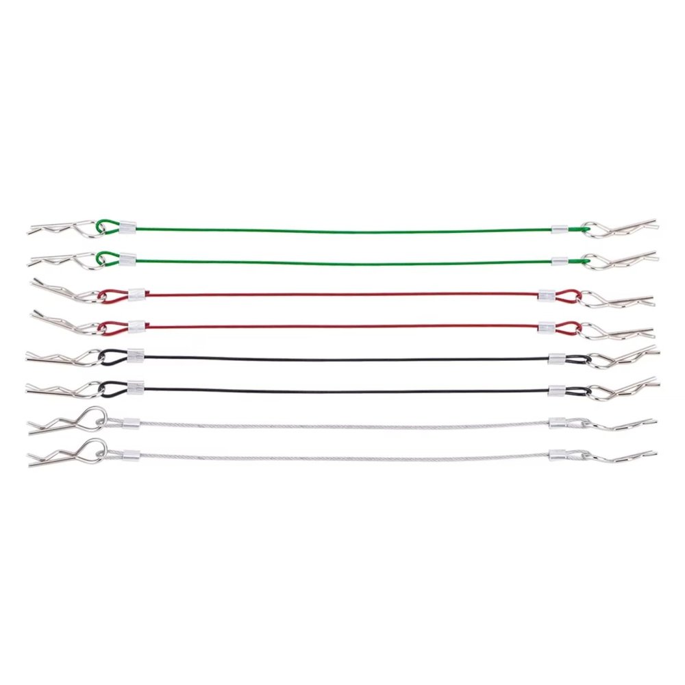 Rc Toys Parts For HSP For WLtoys 1/10 8pcs Metal Clip R Pin Rod With Anti Lost Ropes RC Body Shell Wire Scale Crawler Car Accessories(Mix and Match)