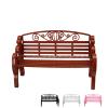 1:6 Miniature Garden Bench, Decorative Plastic Doll Furniture, Park Bench with Scrollwork Design (Brown) view 1