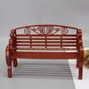 1:6 Miniature Garden Bench, Decorative Plastic Doll Furniture, Park Bench with Scrollwork Design (Brown) view 2