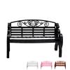 1:6 Miniature Garden Bench, Decorative Plastic Doll Furniture, Park Bench with Scrollwork Design (Black) view 1