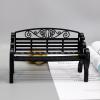 1:6 Miniature Garden Bench, Decorative Plastic Doll Furniture, Park Bench with Scrollwork Design (Black) view 2