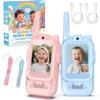 Video Walkie Talkies for Kids, 2 Pack Facetime Walkie Talkies with HD Camera Voice Changer for Boys Girls for Family Games, Indoor, Outside, Hiking Christmas Birthday Toys Gift Ages 3-12 (Blue+Pink) view 1