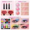 Golray Teen Makeup Kit for Girls Ages 8-12, Starter Full Make up Set With Train Case/4 Eyeshadow Pallets/Blush/Lipstick/Brush, Kid Birthday Gift Beauty Toy for Girl 9 10 11 12 Years view 4