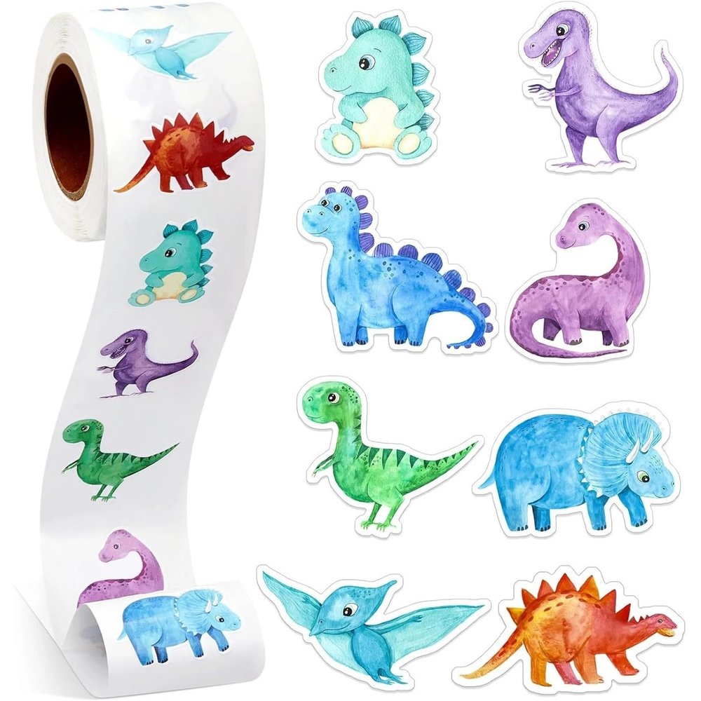 Stickers 500pcs Dinosaur Animal Anomaly Shaped Sticker Decoration Gift Box Label Reward Stationery
