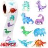 Stickers 500pcs Dinosaur Animal Anomaly Shaped Sticker Decoration Gift Box Label Reward Stationery view 2