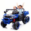 24V 2-Seater Ride-On Dump Truck  4WD 6-Wheel Electric UTV with Remote Control, LED Lights, Music, Suspension, Electric Dump Bed & Toy Shovel (Blue) view 1