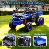 24V 2-Seater Ride-On Dump Truck  4WD 6-Wheel Electric UTV with Remote Control, LED Lights, Music, Suspension, Electric Dump Bed & Toy Shovel (Blue) view 4