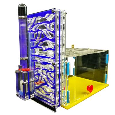 DIY T-Design Feeding Area Acrylic Farm Villa Model Kit for Enthusiasts & Collectors Blue, Compatible with Miniature Pet Playsets