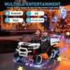 24V 2-Seater Ride-On Dump Truck  4WD 6-Wheel Electric UTV with Remote Control, LED Lights, Music, Suspension, Electric Dump Bed & Toy Shovel (White) view 3