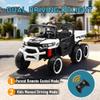 24V 2-Seater Ride-On Dump Truck  4WD 6-Wheel Electric UTV with Remote Control, LED Lights, Music, Suspension, Electric Dump Bed & Toy Shovel (White) view 4
