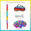 Pinata Stick Set, 4-Piece Piata Kit with Blindfold and Pull String, Suitable for Adults Can Have Fun at Any Party, Fun Toy for Birthday Parties, Family Gatherings (Rainbow) view 2