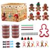 CAKEEYUM Christmas Craft Kits Gingerbread Man Air Dry Clay Kit DIY Christmas Modeling Clay for Kids Age 3+ Birthday School Winter Party Fun Craft Kits, DIY Ornament Kit, Gingerbread Man view 1