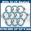 6700RS Bearing (10 PCS) 10 * 15 * 4 mm Hobby Electric RC Car Truck 6700 RS 2RS Ball Bearings 6700-2RS Blue Sealed view 2