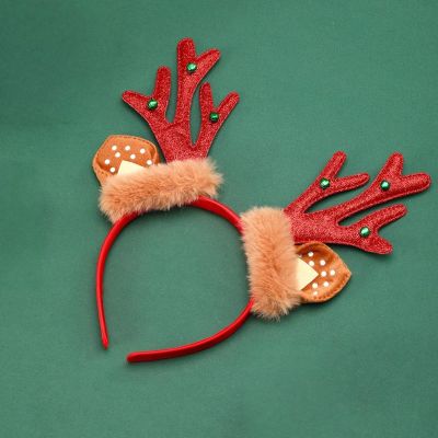 AZHOUQIBD Christmas with ears and deer antlers headband