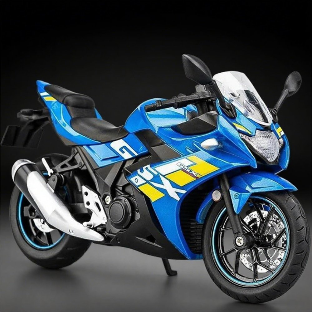 Collection 1/12 Motorcycle Model Diecasts Portable Racing Finger Motobike Simulation Collection Toys for Suzuki GSX-250R(Blue)