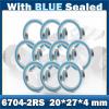 6704RS Bearing (10 PCS) 20 * 27 * 4 mm Hobby Electric RC Car Truck 6704 RS 2RS Ball Bearings 6704-2RS Blue Sealed view 2
