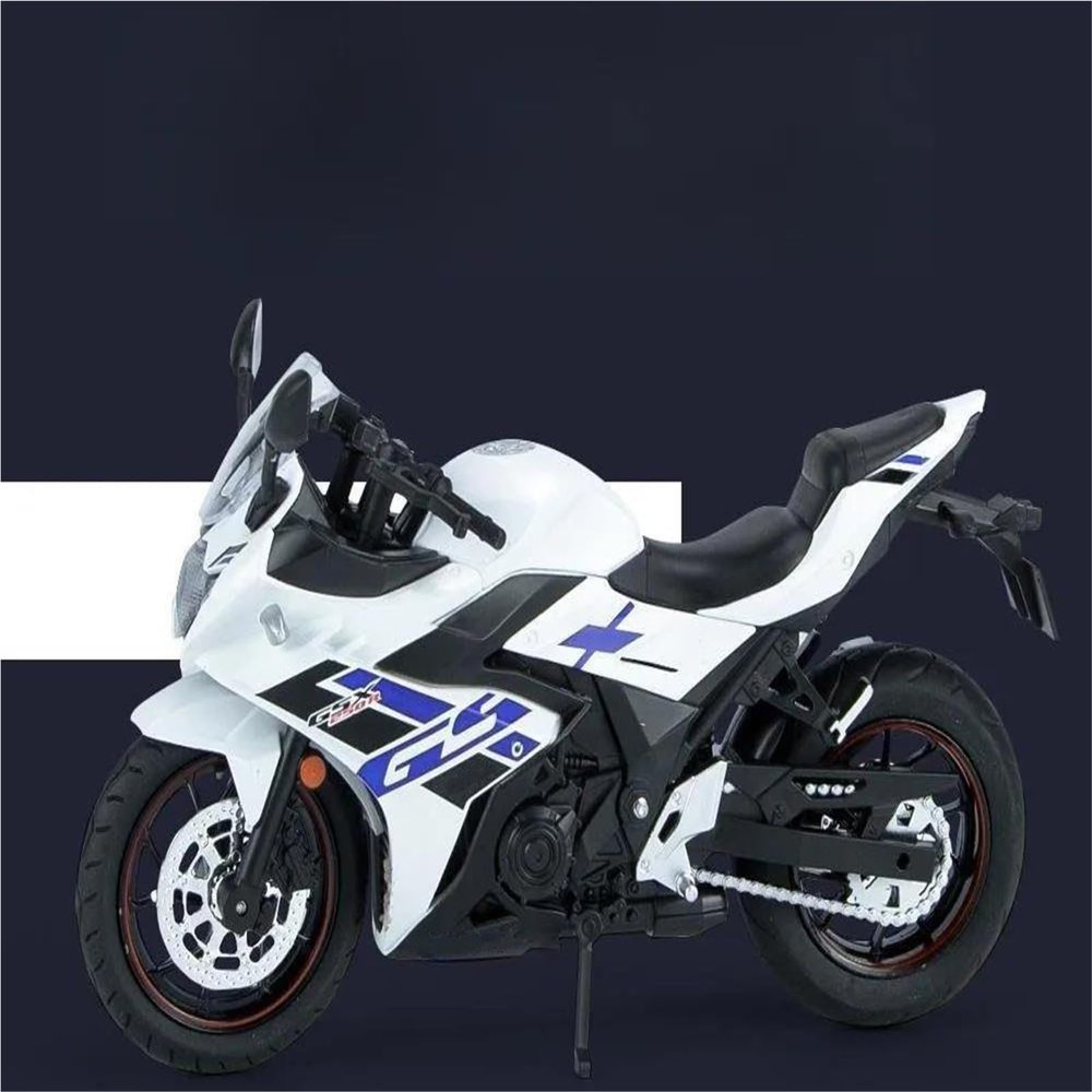 Collection 1/12 Motorcycle Model Diecasts Portable Racing Finger Motobike Simulation Collection Toys for Suzuki GSX-250R(White)