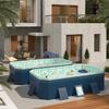 2.6m PVC Folding Pool (Not Inflatable) Bathes and Cools in Summer - PVC Blue - Strong and Great for Front and Rear Garden Yards - Outdoor Patio Beach Garden - Summer Refreshment view 2