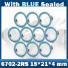 6702RS Bearing (10 PCS) 15 * 21 * 4 mm Hobby Electric RC Car Truck 6702 RS 2RS Ball Bearings 6702-2RS Blue Sealed view 2