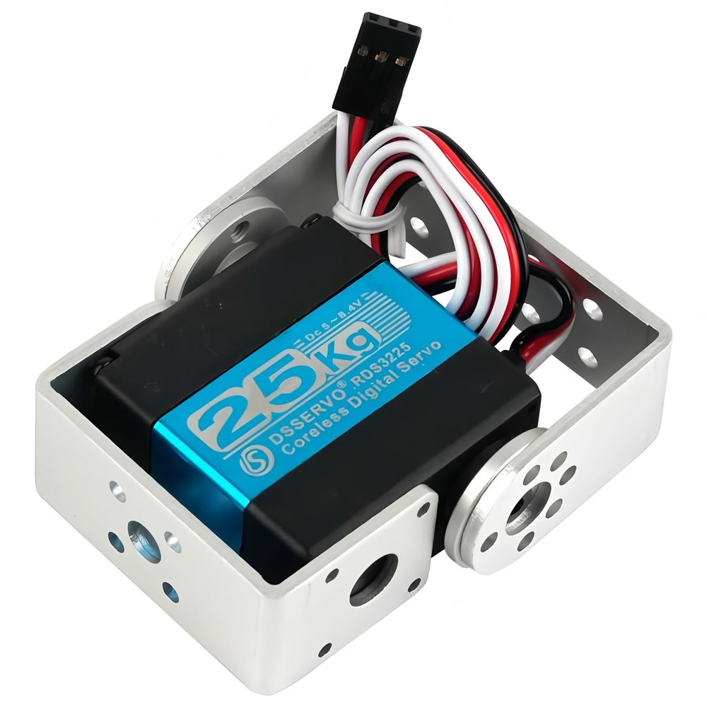 KVSYYKII RDS3225 25KG Dual Shaft Waterproof Digital Servo with U Bracket for RC Robot/Car High Metal Gear(270 Degrees)