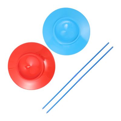 Beaupretty 2pcs Juggling Spinning Plates with Sticks Beginner-Friendly Circus Skill Game for Adults Performance Props for Parties and Street Shows