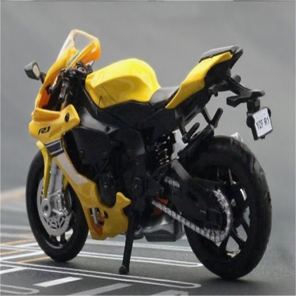 Collection 1/18 Motorcycle Model Diecasts Portable Racing Finger Motobike Simulation Collection Toys for Y-AMAHA YZF-R1(Yellow)
