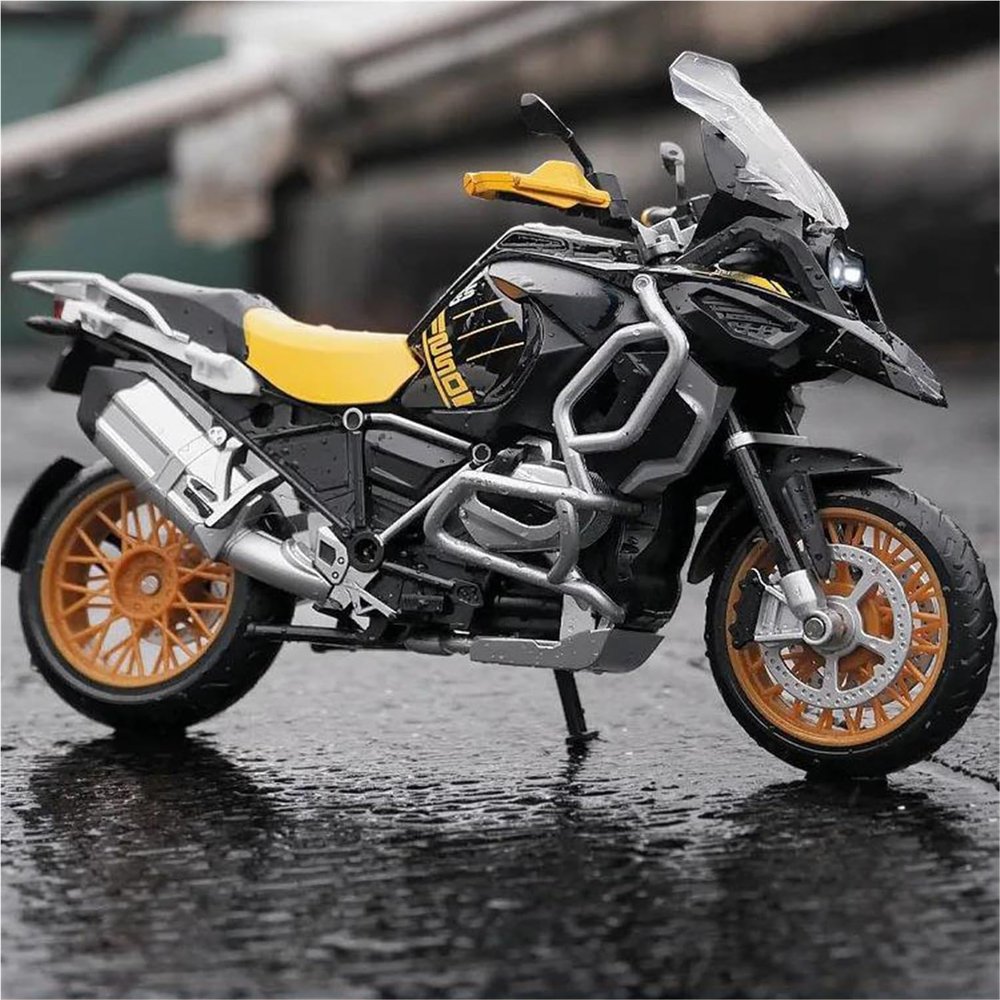 Collection 1:12 Motorcycle Model Diecasts Portable Racing Finger Motobike Simulation Collection Toys for BMW R1250 GS(Yellow)
