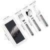 3-Piece Kids Silverware Set, Stainless Steel Reusable Children Safe Knife Spoon Fork Set With Storage Case Black Feather Children Flatware Set For Kids Lunch Box view 2