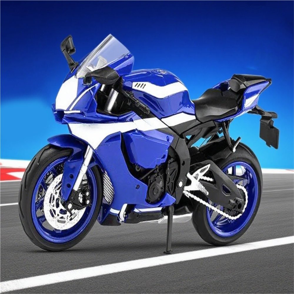 Collection 1/12 Motorcycle Model Diecasts Portable Racing Finger Motobike Simulation Collection Toys for Y-AMAHA R1M(Blue)