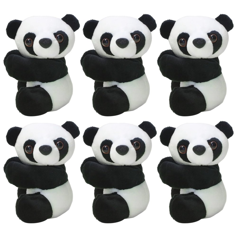 byepica 6 Set Panda Plush Clips, 3.5 X 2 in / 9 X 5 Cm, Cute Stuffed Animal Clip, Great for Note Clips, Curtain Holders & Gifts