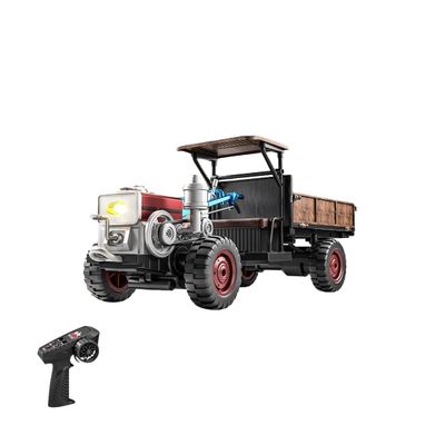 Goekhyrani RC Tractor 2.4G 4WD Full Proportional Remote Control Retro Tractor Construction Vehicle with Multi-Directional Control, Truck Gift for Adults - RTR