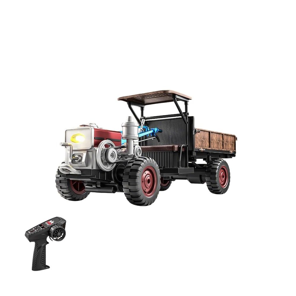 Goekhyrani RC Tractor 2.4G 4WD Full Proportional Remote Control Retro Tractor Construction Vehicle with Multi-Directional Control, Truck Gift for Adults - RTR