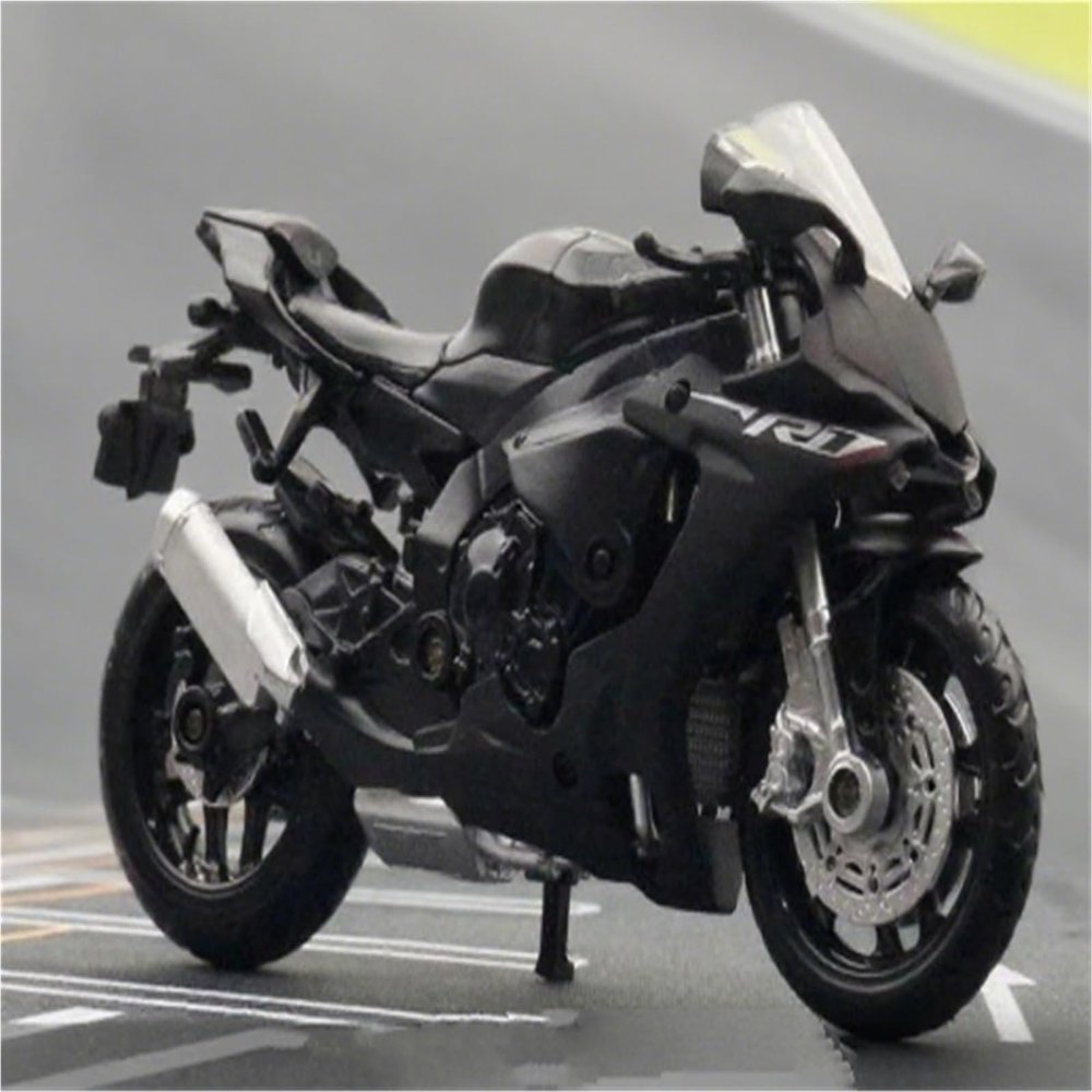 Collection 1/18 Motorcycle Model Diecasts Portable Racing Finger Motobike Simulation Collection Toys for Y-AMAHA YZF-R1(Black)