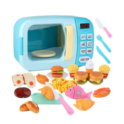 Microwave Toy ABS 23x12x15.2cm | Pretend Play Electric Oven Kids Cookware Pot | Interactive LED Sound Kitchen Playset for Imaginative Role Play Home School and Early Learning Use