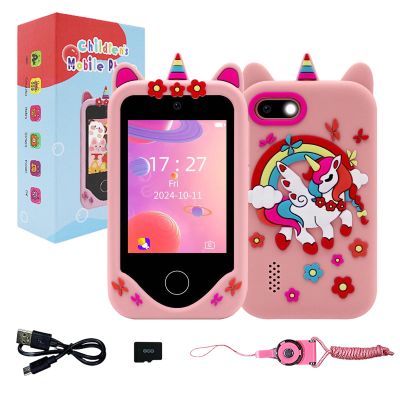 Kids Smart Touchscreen Camera Phone, Dinosaur Toy Phone Christmas Birthday Gifts for Boys Girls, 4.33" Touchscreen Learning Toy with Dual Camera Music Player, 8gb Kids Educational Device (D#)