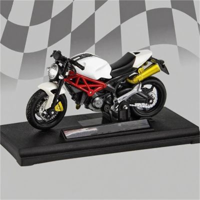 Collection 1/18 Motorcycle Model Diecasts Portable Racing Finger Motobike Simulation Collection Toys for Ducati Monster 795(White)