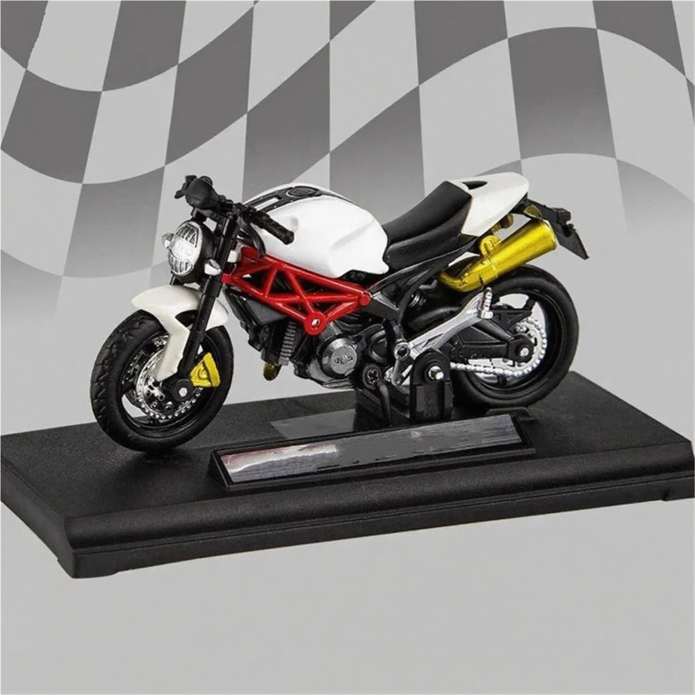 Collection 1/18 Motorcycle Model Diecasts Portable Racing Finger Motobike Simulation Collection Toys for Ducati Monster 795(White)