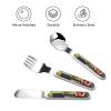 3-Piece Kids Silverware Set, Stainless Steel Reusable Children Safe Knife Spoon Fork Set With Storage Case Cocktail Glasses And Wine Bottles Children Flatware Set For Kids Lunch Box view 3