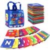 Alphabet Flash Cards 26Pcs Early Educational Soft Alphabet Cards with Pictures Parent-Child Washable Cartoon ABC Flash with Storage Bag for Home, Preschool Baby view 1