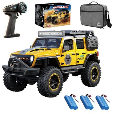 Ledovan 1/20 Brushless Fast RC Cars for Adults, 4X4 Offroad Waterproof All Terrain RC Trucks,4 WD Remote Control Car,3 Batteries(Yellow)