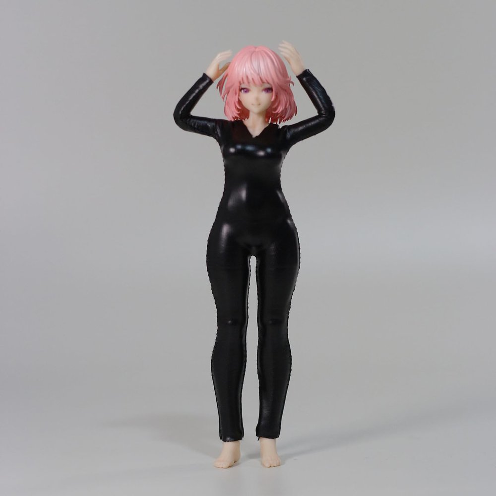 1/12 Scale Female Black Tight Bodysuit for 6-inches Action Figure Body Doll, 1/12 Scale Doll Fitness Female Action Figure Turtleneck Long Sleeved Jumpsuit Stretchy Clothes Costume