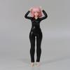 1/12 Scale Female Black Tight Bodysuit for 6-inches Action Figure Body Doll, 1/12 Scale Doll Fitness Female Action Figure Turtleneck Long Sleeved Jumpsuit Stretchy Clothes Costume view 1