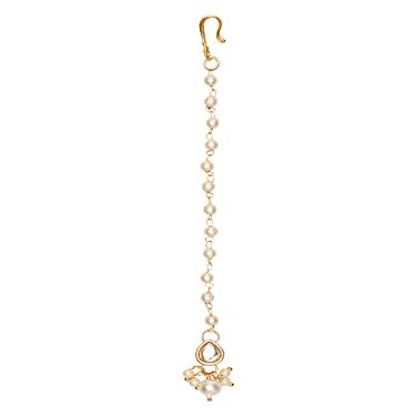 Trapat Gold Plated Pearl Kundan Maang Tikka for Kids
