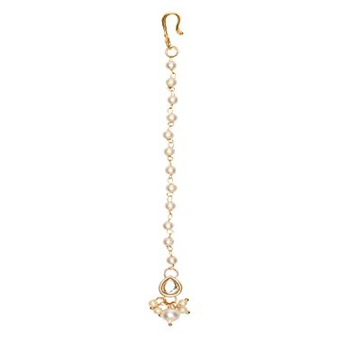 Trapat Gold Plated Pearl Kundan Maang Tikka for Kids